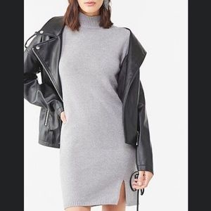 Forever 21 Mock Neck Sweater Dress in Grey